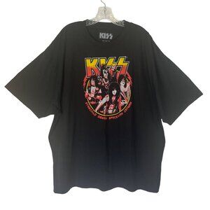 Kiss Band Concert Tshirt Mens Black Crew Neck Size 3XB